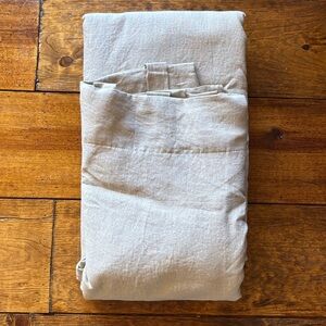 New Pottery Barn Beige lined blackout Belgian Flax Linen Curtain panel 50 x 96